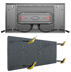 OFM-serie Toegang aan de buitenzijde 2ftx1ft IP68 hoge helderheid Modulair Led-kastondersteuning 90 ° hoek led-videomuur en LED-kubus